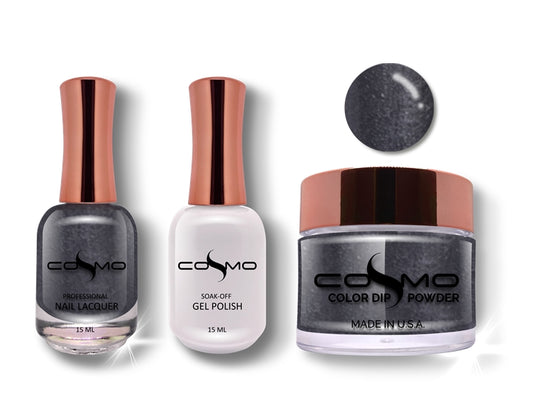 Cosmo 3 in 1 Color Powder POLISHED GUN METAL TRIO SET 018